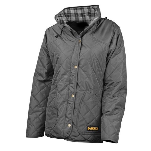 DeWalt 20V Max Li-ion Charcoal Women's Flannel Lined Diamond Quilted Heated Jacket Kit DCHJ084CD1-XL