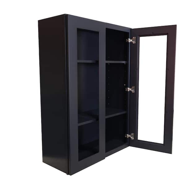 Living Room 27.56 in. W x 15.75 in. D x 50.39 in. H in Grey Assemble Upper Diagonal Kitchen Cabinet with Wine Glass Rack