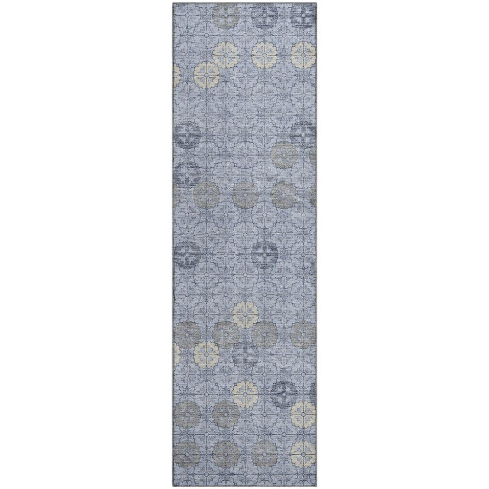 Mayfield Premium Machine Washable Abstract AMF1855 Blue 2 ft. 3 in. x 7 ft. 6 in. Runner Rug price history on PriceWatchPro