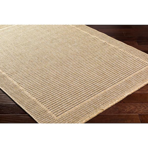Mirage Tan Border 5 ft. x 7 ft. Indoor/Outdoor Area Rug