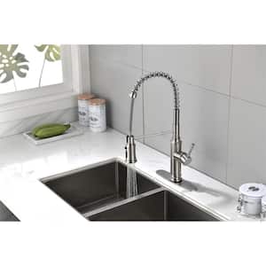 Single Handle Touch Pull Down Sprayer Kitchen Faucet in Brushed Nickel