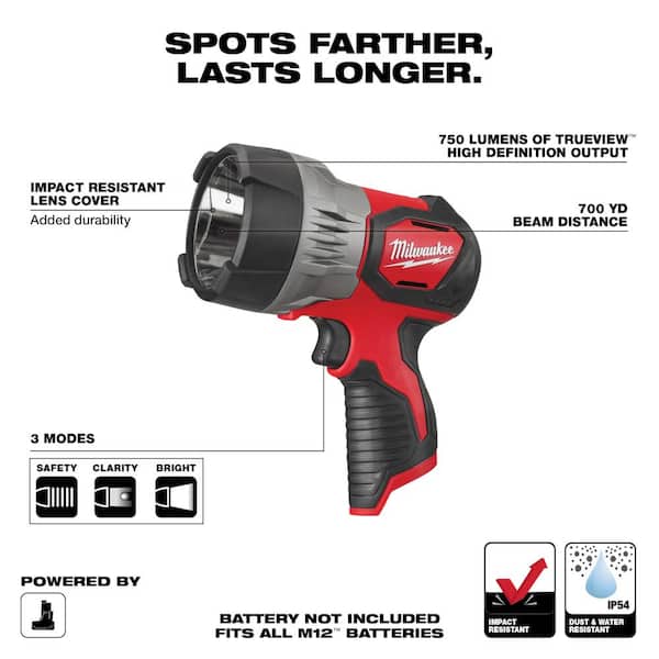 milwaukee 12 volt flashlight lens M12LL-0 M12 360 Degree Illumination Lantern (Naked It resists water as well as impacts to withstand tough conditions Milwaukee M12 12-Volt Lithium-Ion Cordless