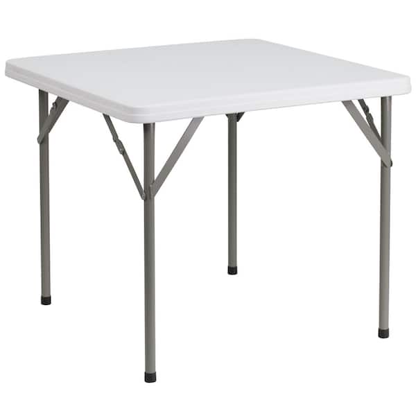 Carnegy Avenue Elon 34 in. Square Granite White Plastic Tabletop Metal  Frame Folding Table CGA-FLF-20740-GR-HD - The Home Depot