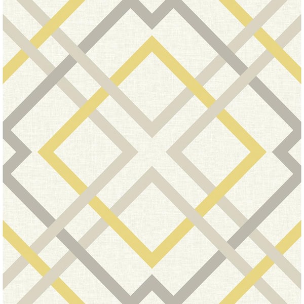 A-Street Prints Saltire Yellow Lattice Yellow Wallpaper Sample