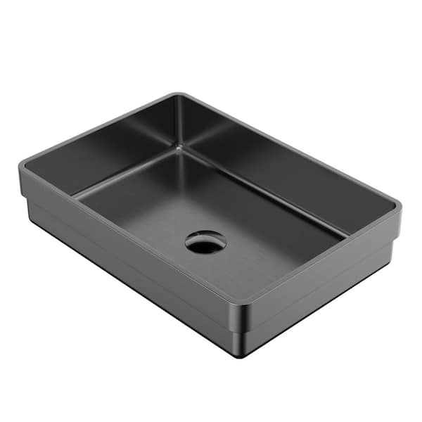 CCT200 20 in. Stainless Steel Drop-In Bathroom Sink in Gray Gunmetal Grey