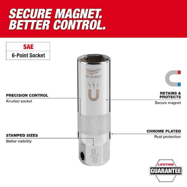 3/8 in. Drive 13/16 in. Magnetic Spark Plug Socket