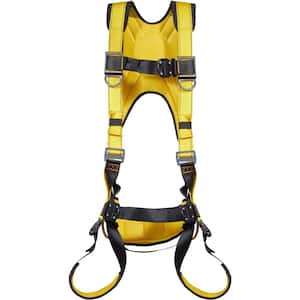 Full Body Harness 340 lbs. Max Weight Safety Harness with Side Rings and Dorsal D-Rings, L