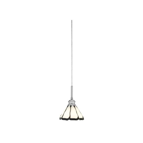 Unbranded Albany 60-Watt 1-Light Brushed Nickel Pendant Mini Pendant Light Pearl and Black Glass and Light Bulb Not Included