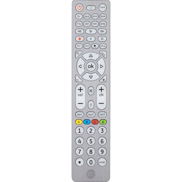 GE 8-Device Universal Remote Control, Streaming in Brushed Silver 47508 -  The Home Depot