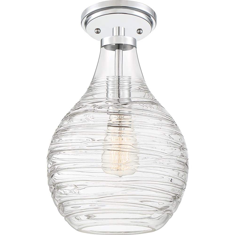 Genie 1-Light Polished Chrome Semi-Flush Mount price history on PriceWatchPro