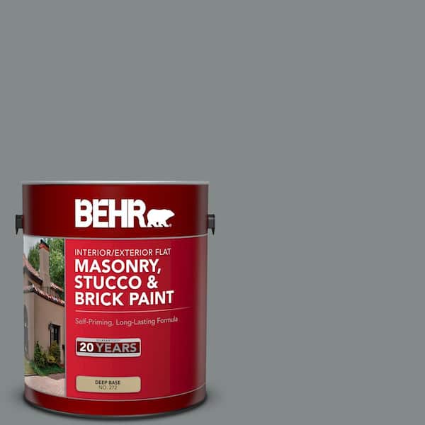 BEHR 1 gal. #N460-5 Slate Rock Flat Interior/Exterior Masonry, Stucco and Brick Paint