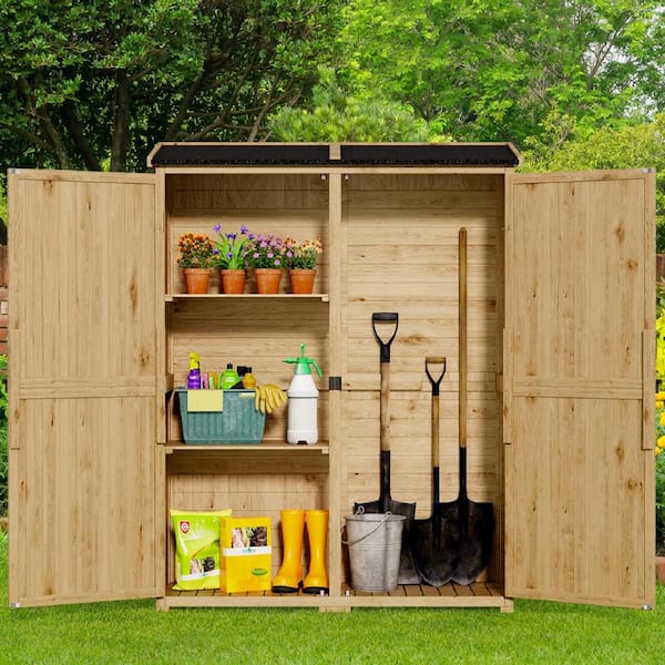 Lofka 4.6 ft. W x 5. 3 ft. D Wood Outdoor Storage Shed, Garden