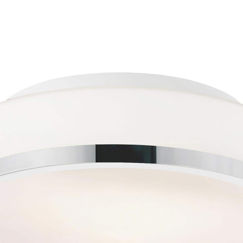 Satin Nickel 10" Contemporary Frosted Glass Drum Flush Mount