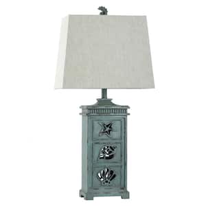 33 in. River Crest Table Lamp with Taupe Hardback Fabric Shade