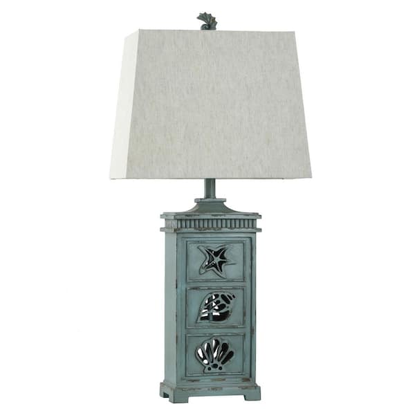 StyleCraft 33 in. River Crest Table Lamp with Taupe Hardback Fabric Shade