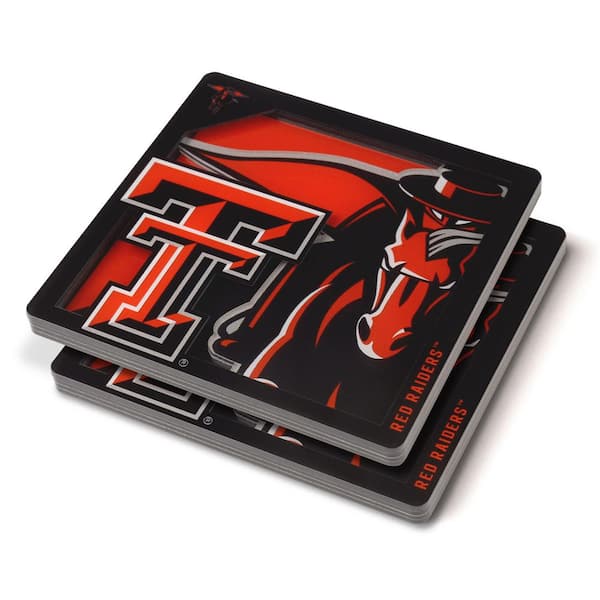 YouTheFan NCAA Texas Tech Red Raiders 3D Logo Series Multi-Colored Coasters
