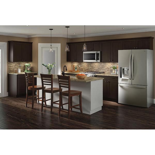 Hampton Bay Hampton Assembled 18x30x12 in. Wall Flex Kitchen Cabinet with Shelves and Dividers in Cognac Red