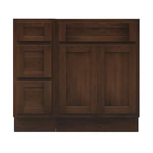 36 in. W x 21 in. D x 32.5 in. H Bath Vanity Cabinet without Top in Brown