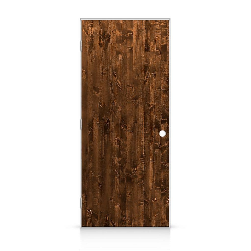 CALHOME 32 in. x 80 in. Flush Right-Handed Hollow-Core Walnut