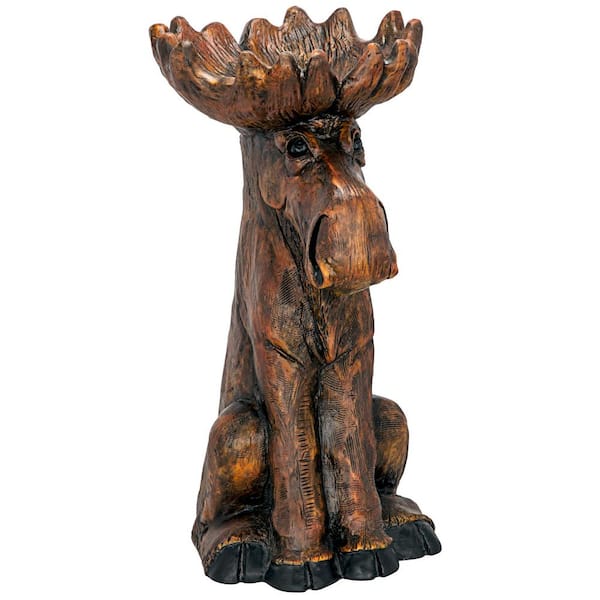 Design Toscano 17.5 in. H Cabin Fever Moose Garden Statue