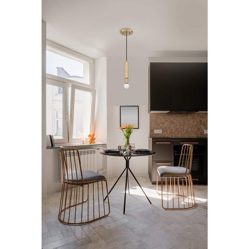 Emmett Mid-Century Modern Mini-Pendant in Old Satin Brass