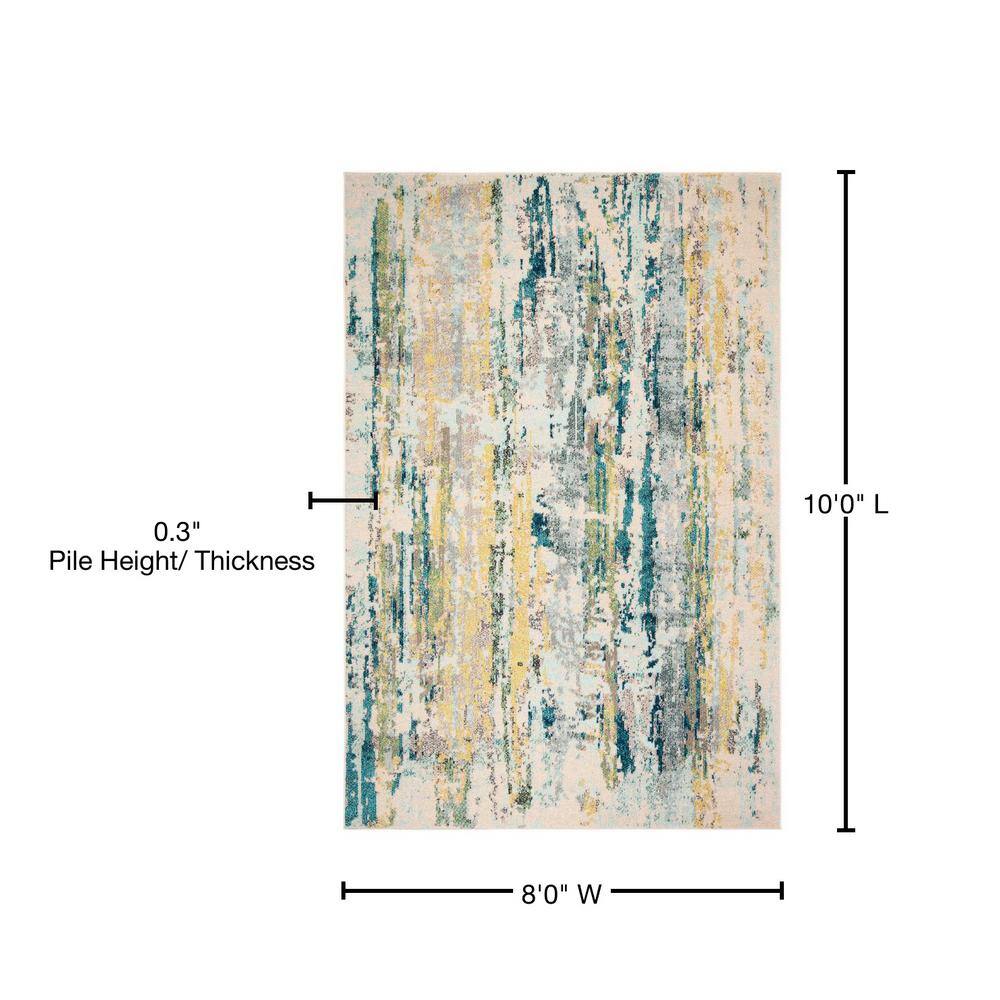 Multicolor Abstract Washable Synthetic 8' x 10' Area Rug