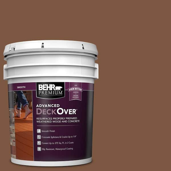 BEHR Premium Advanced DeckOver 5 gal. #SC-110 Chestnut Smooth Solid Color Exterior Wood and Concrete Coating