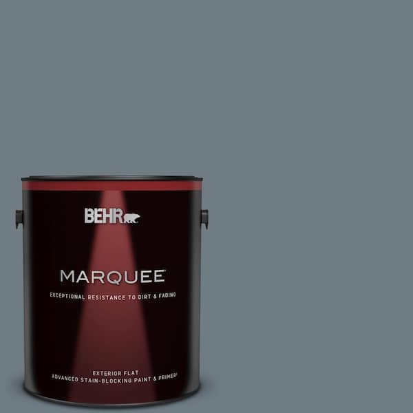 BEHR MARQUEE 1 gal. #N490-5 Charcoal Blue Flat Exterior Paint & Primer