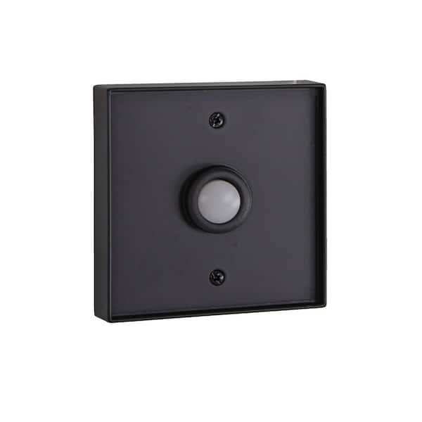 Wired Flush Mount Flat Black Finish Doorbell Push Button with Illuminated LED Chime Button