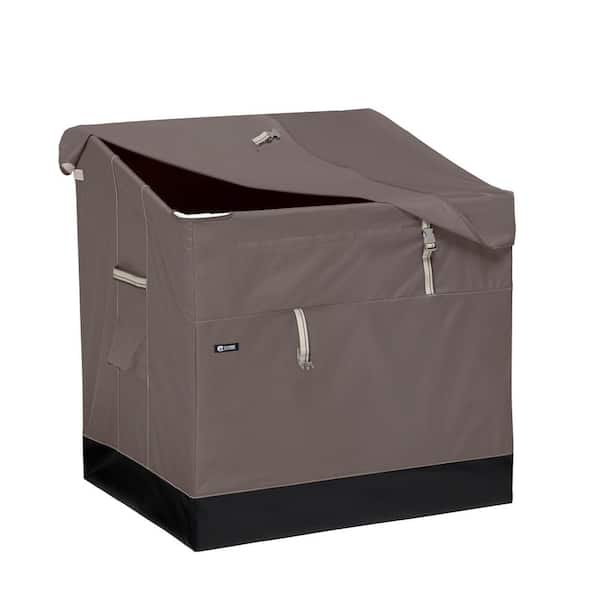 Mrosaa Resin Deck Storage Box, 85 Gallon Outdoor Storage Box Waterproof for  Garden Storage,Patio and Backyard, Lockable Brown Color