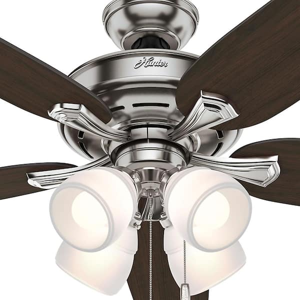 Led Indoor Brushed Nickel Ceiling Fan, Hunter Ceiling Fan With Light Home Depot