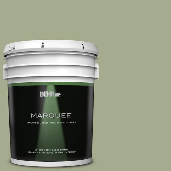 BEHR MARQUEE 5 gal. #PMD-36 Mountain Sage Semi-Gloss Enamel Exterior Paint & Primer