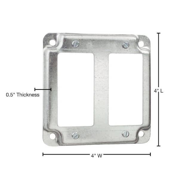 Scatola Da 25 Coperture Per Scatola Elettrica Steel City 4" - 2 Dispositivi, 5/8" Rialzato - Acciaio