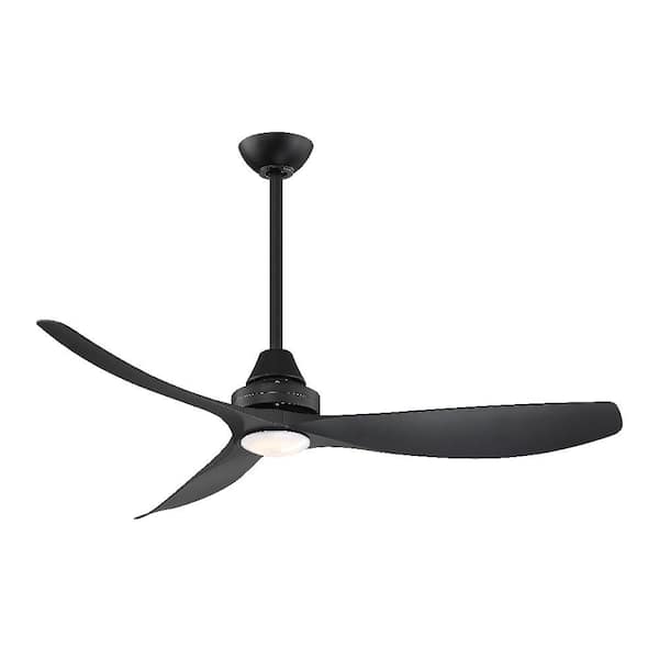 Home Decorators Collection Levanto 52 in. LED Indoor/Outdoor Matte Black Ceiling Fan with Light