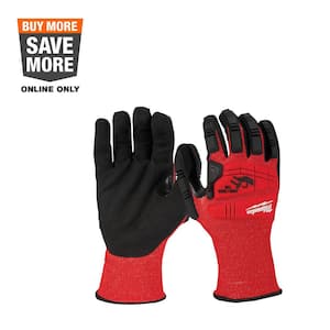 X-Large Red Nitrile Impact Level 3 Cut Resistant Dipped Work Gloves