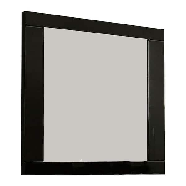 Benjara 37.38 In. X 46 In. Modern Rectangle Black Wooden Framed ...