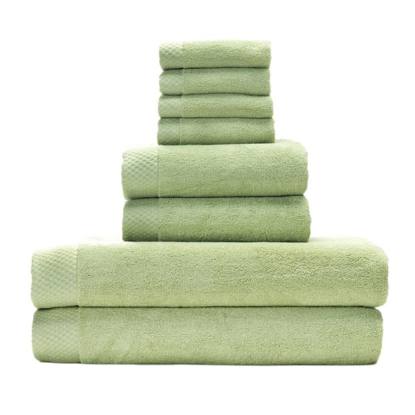 BEDVOYAGE Luxury Viscose from Bamboo Cotton Towel Set - Sage (2 Bath Towels, 2 Hand Towels, 4 Washcloths)