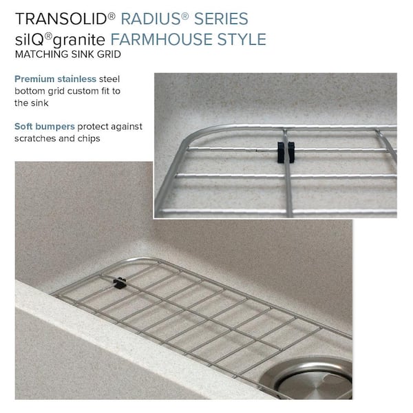 Transolid SilQgranite Cafe Latte Granite Composite 33 in. Single Bowl Farmhouse Apron Kitchen Sink with Accessories