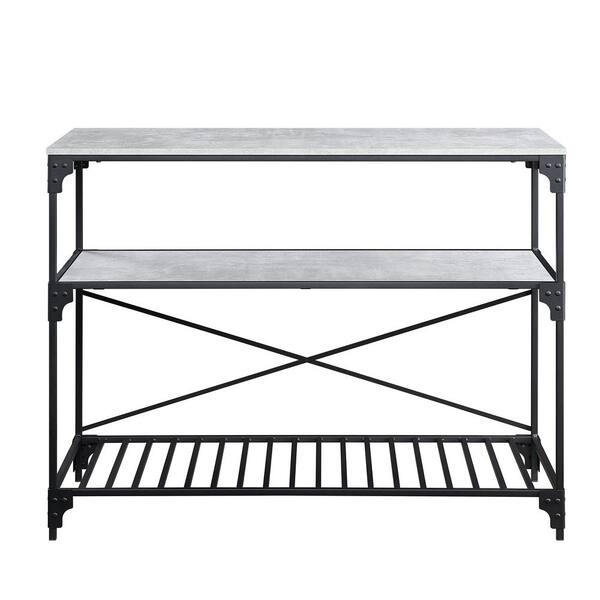 STICKON Black Kitchen Cart with Shelf