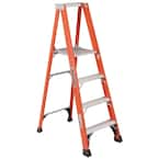 Louisville Ladder 4 ft. Fiberglass Platform Step Ladder with 375 lbs ...