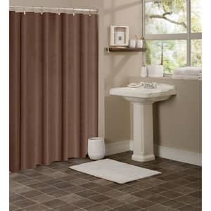 Hotel Collection Waffle 72 in. Chocolate Brown Shower Curtain