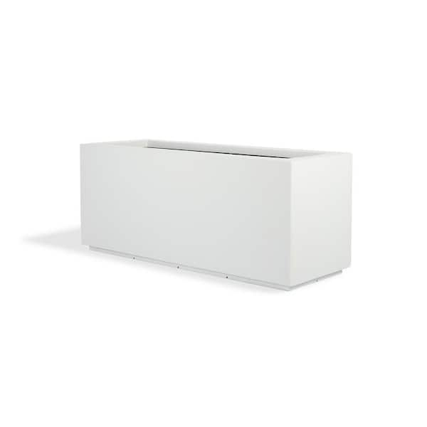 PolyStone Planters Milan Tall 46 in. x 17 in. White Composite Trough