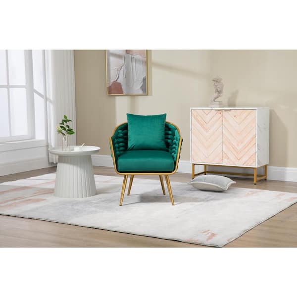 Velvet emerald green discount chair