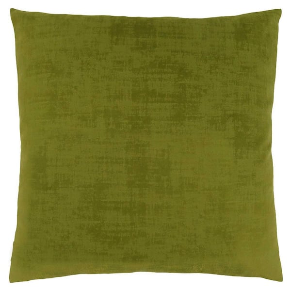 HomeRoots Lime Green Solid Polyester 18 in. x 18 in. Throw Pillow