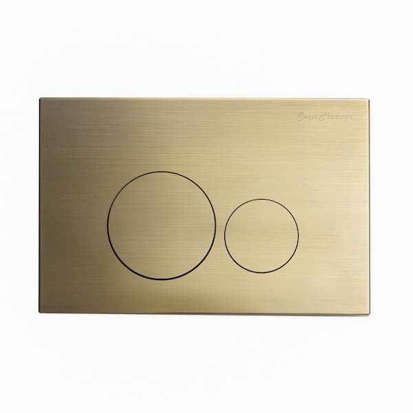 Wall Mount Dual Flush Metal Actuator Plate in Matte Gold