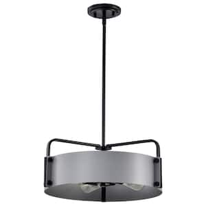 Altos 4-Light Matte Gray Drum Pendant Light and No Bulbs Included