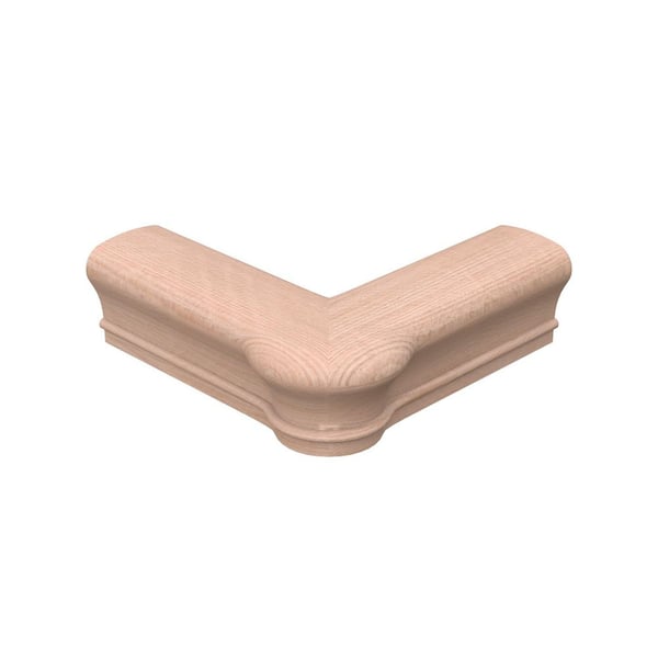 Stair Parts 7021 Unfinished Red Oak 90° Level Quarter-Turn Cap Handrail Fitting