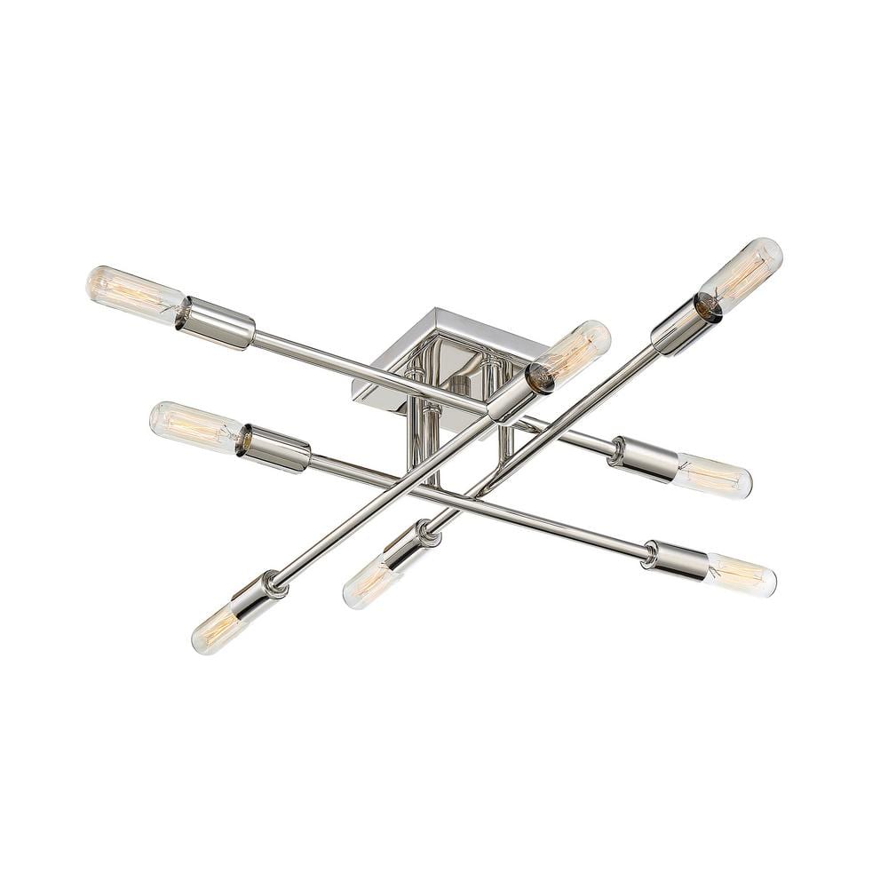 Lyrique Polished Nickel 8-Light Semi-Flush Ceiling Mount