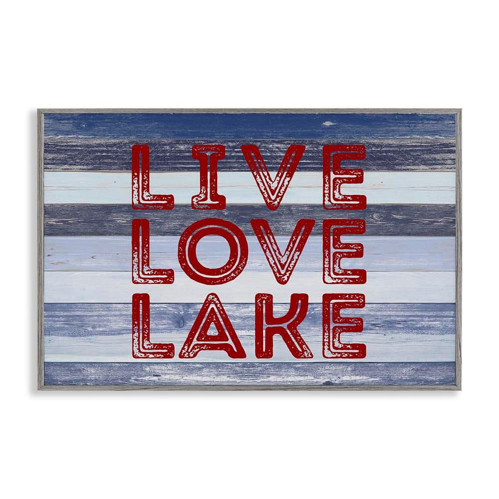 Live Love Lake Striped by Sd Graphics Studio Gray Framed Coastal Giclee Art Print 20 in. x 30 in. price history on PriceWatchPro