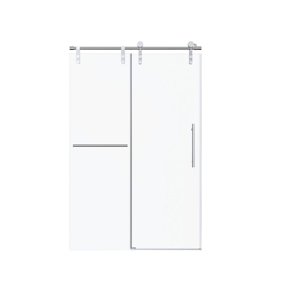 48 in. W x 76 in. H Single Sliding Frameless 5/16 in. SGCC Clear Tempered Glass Shower Door in Chrome price history on PriceWatchPro